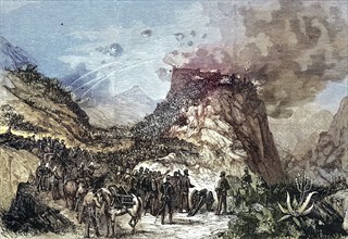 Capture of the fortress of Magdala by English troops. The Battle of Magdala took place on 13 April