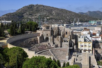 Teatro Romano, Roman amphitheatre, old town of Cartagena, Region of Murcia, Spain, Europe