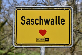 Place name sign Saschwalle, dialect, Baden, Sasbachwalden, Ortenaukreis, Black Forest,