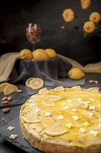 Lemon (citrone) cake with almond tree (Prunus dulcis)