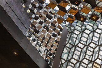 Harpa Concert Hall and Congress Centre, interior view, artistic modern architecture, Reykjavik,