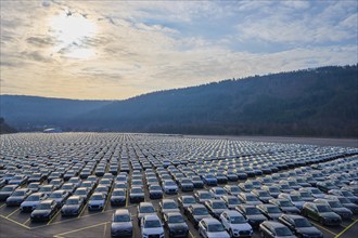 Large number of cars on assembly point, Brand Audi, Germany, Europe