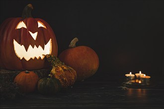 Halloween decoration on a dark background