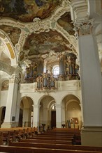 Interior of the monastery church of the Archabbey of St. Martin of the Benedictine Monastery of