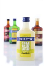 2019, November 5-th, Minsk, Belarus, Karlsbader Becher-Bitter, Becherovka Lemond, Europe