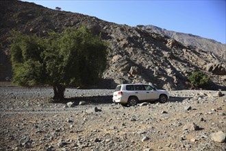 Landscape in the Jebel Harim area, in the Omani enclave of Musandam, Oman, Asia