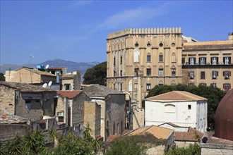 City of Palermo, view from the Campanile di San Giuseppe Cafasso to the nearby Norman Palace,