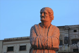 In the old town of Palermo, at the Piazza Pretoria, fountain figure of the Fontana Pretoria,