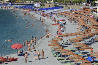 Monterosso Beach, Spiaggia di Fegina, Cinque Terre, Province of La Spezia, Liguria, Italy, Europe