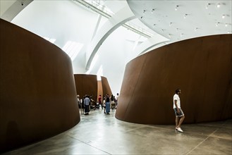 Guggenheim Museum, architect Frank Gehry, interior view, artist Richard Serra, Bilbao, Basque