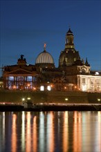 Dresden silhouette in the evening