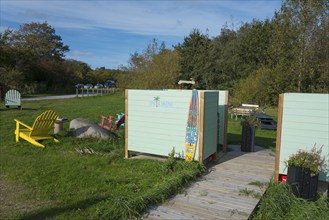 Seating and changing cabins, Palmestranden, Palm Beach, Frederikshavn, Nordjylland, North Jutland,