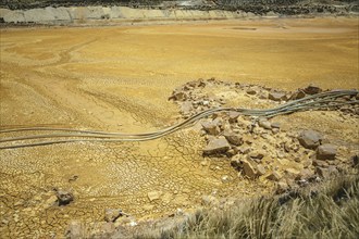 Slag, remains of open pit mines, Alto de Ticlio, Peru, South America