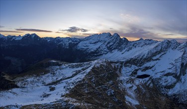 Aerial view over the mountains of Val Pontirone in the canton of Ticino, Switzerland, Europe