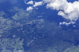 Flug von Christchurch nach Auckland, Neuseeland