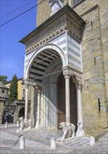 Side portal of the Basilica of Santa Maria Maggiore, Bergamo, Province of Bergamo, Italy, Europe