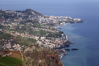 View of the cliffs, Cabo Girao, Camara de Lobos, south coast, Madeira, Portuga from the