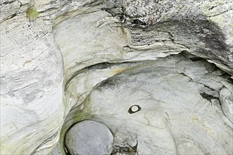 Glacier mills in the Cavaglia glacier garden, Poschiavo, Puschlav, Canton Graubünden, Switzerland,