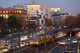 Motorway A40, Ruhrschnellweg, in Essen, route through the city centre, is affected by a possible