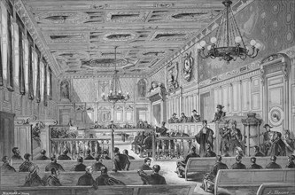 The New Hall of the Jury Court of the Seine Department in 1869, France, Historic, digitally