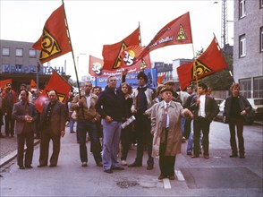 DEU, Germany: The historical slides from the 84-85 r years, Ruhr area. IG Metall demonstration in