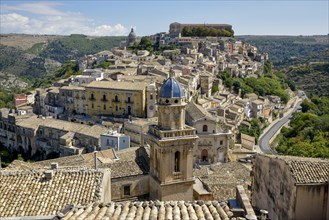 View from Ragusa Superiore to Ragusa Ibla, historical district of Ragusa, province Ragusa, Sicily,