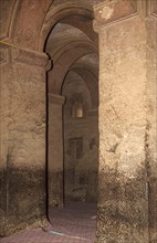 Interior view of the underground monolithic rock church Biete Medhane Alem, UNESCO World Heritage