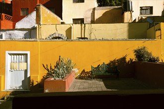 Oaxaca, Mexico, Scenic old city streets and colorful colonial buildings in historic city center,