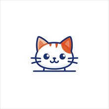 A simple cartoon cat with a white background, AI generated