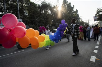 People from LGBT community and supporters participate in Pride Parade on December 22, 2024 in