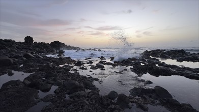 Playa del Ingles beach, La Playa district in Valle Gran Rey, La Gomera, Canary Islands, Spain,