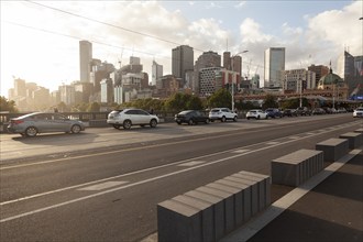 December 2019 the streets of Melbourne in Australia just in front of Christmas. CBD and skyline