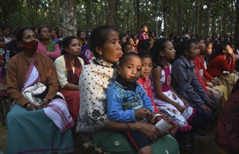 People enjoying a drama during 'Under The Sal Tree' Theatre Festival on December 15, 2021 in