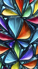 3d rendering of vibrant colored abstract changing glass design in an ornament structure, AI