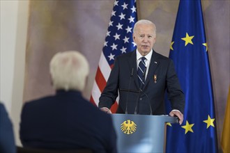 Joe Biden (46th President of the United States) gives a speech of thanks after being awarded the