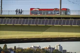 The Kennedy Bridge over the Rhine near Bonn, the longest bridge with a solar installation in