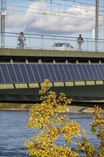 The Kennedy Bridge over the Rhine near Bonn, the longest bridge with a solar installation in