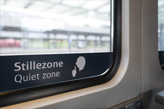 Notice of rest area in train compartment, Danish Railways, Copenhagen, Denmark, Europe