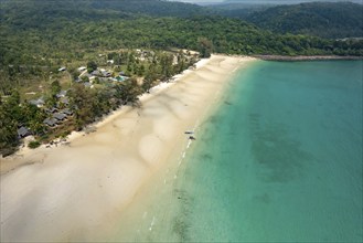 Aerial view of Khlong Han Beach, Ko Kut Island or Koh Kood in the Gulf of Thailand