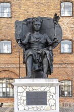 Statue of Mary Thomas with the title I am Queen Mary at Langelinie Pier in Copenhagen, Denmark,