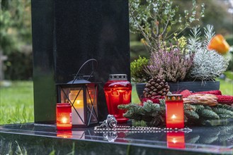 All Saints' Day at the Bergfriedhof cemetery in Stuttgart. Catholics commemorate their deceased