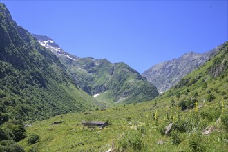 Alpine hut, hike to Refugio Soria Ellena, Entracque, province of Cuneo, Italy, Europe