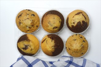 Chocolate muffins, chocolate muffins in packaging