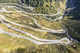 Grimsel mountain pass, southern slopes at village Gletsch, Rhone valley, Switzerland, Europe