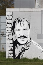 Portrait of the actor Götz George as Horst Schimanski from the ARD Tatort, stencil picture,