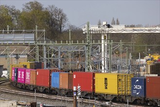 Rastatt Tunnel construction site on the Rhine Valley line with goods train, Deutsche Bahn AG