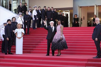 Cannes, France, 25.5.2024: George Lucas and Mellody Hobson at the closing ceremony on the red