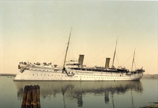 Hohenzollern, Leaving the harbour, Venice, Italy, Historic, digitally restored reproduction from a