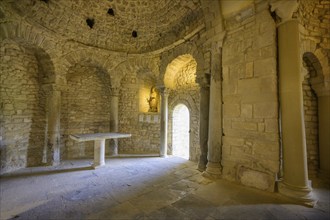 Interior view of the Baptistery of Venasque, Département Vaucluse, France, Europe