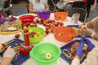 St. Clair Shores, Michigan, Volunteers at the St. Clair Shores Senior Center make apple pies during